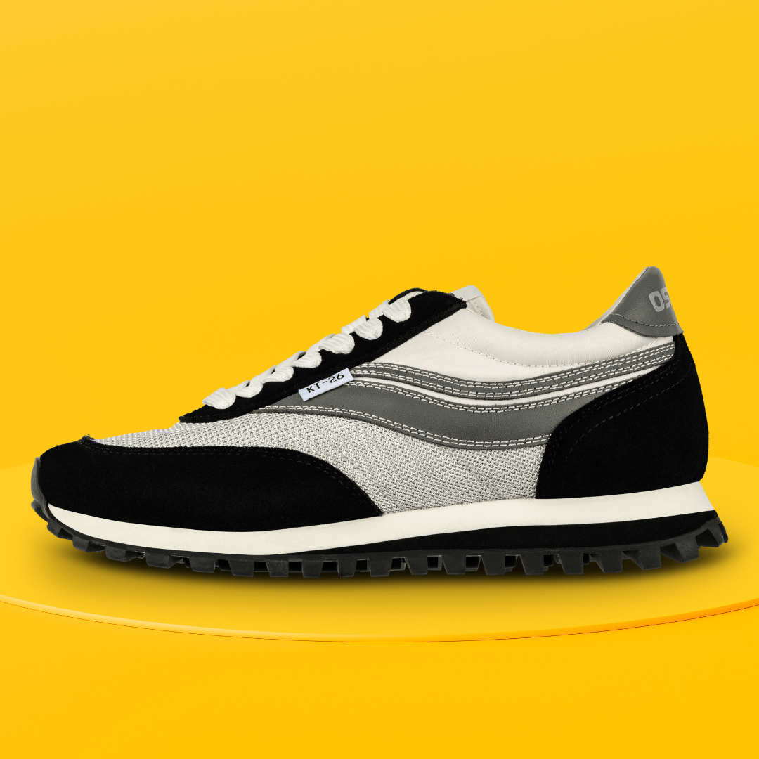 Osaga KT-26 Women's Black & White Fashion Sneaker Left View
