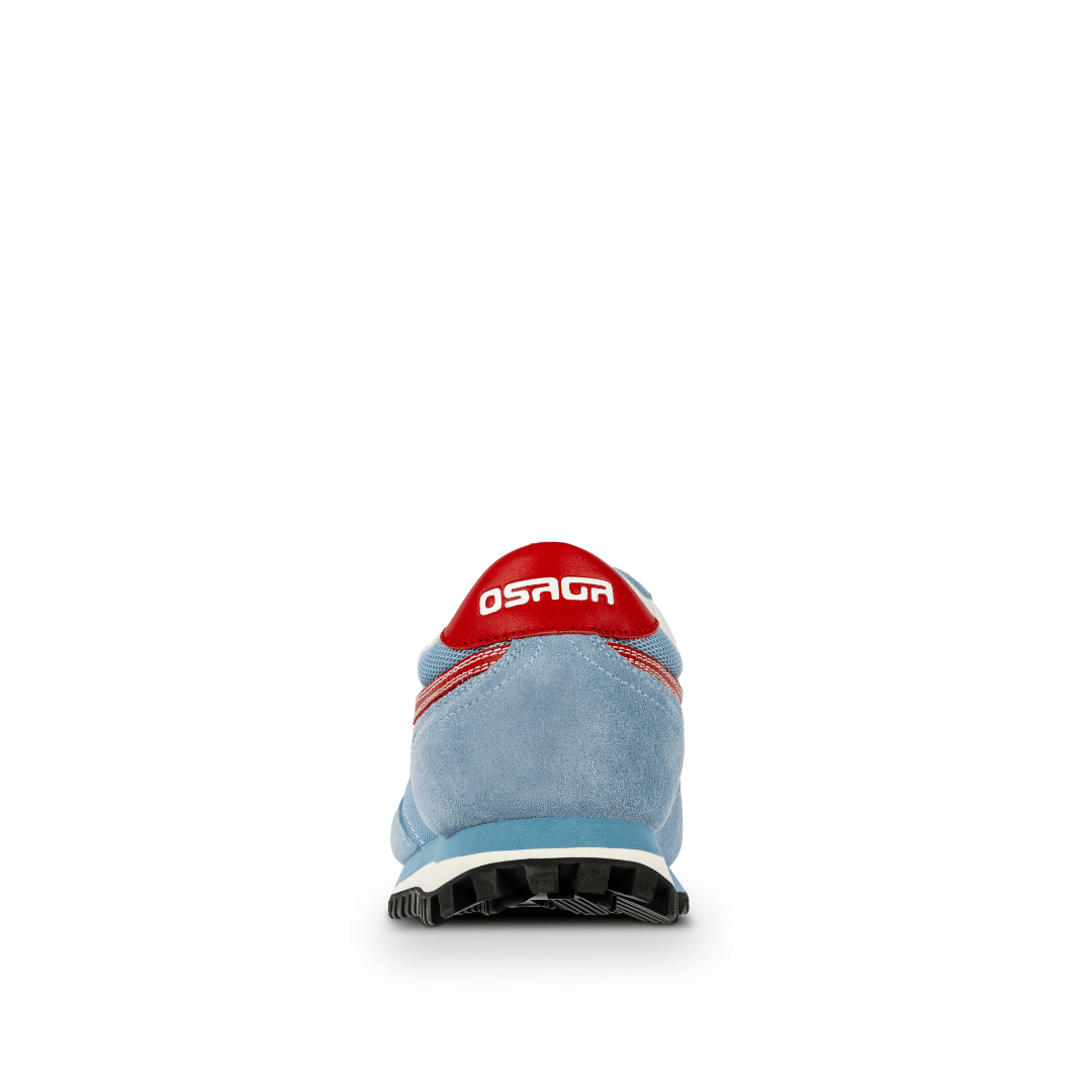 back view of osaga KT-26 original black waffle sneaker with logo