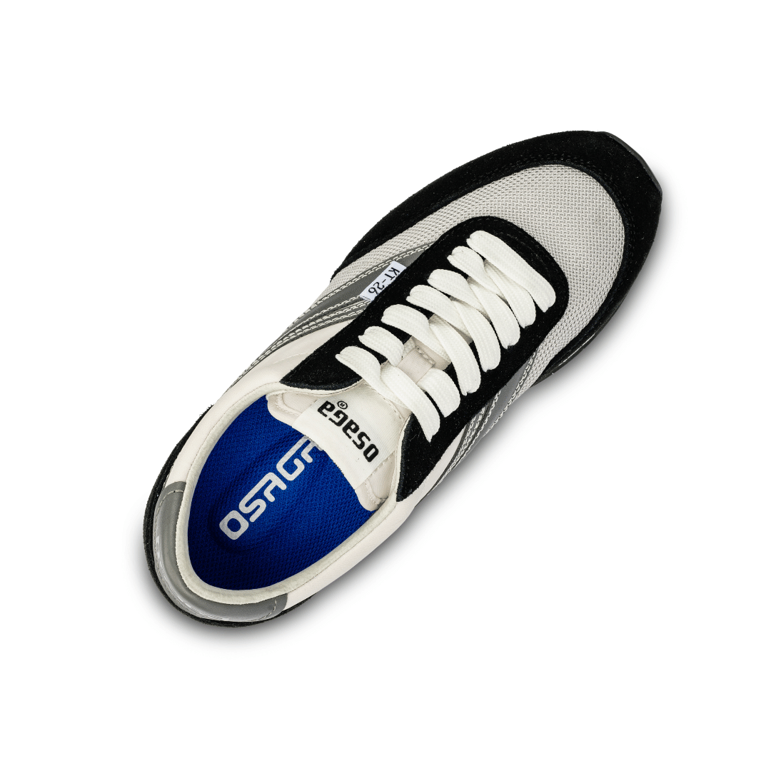 osaga KT-26 black white and gray sneaker topdown view