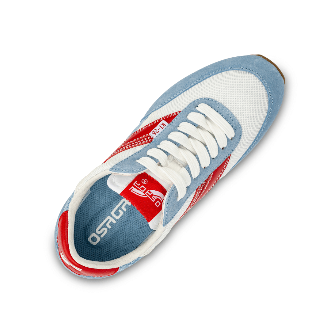 osaga KT-26 blue and red sneaker topdown view