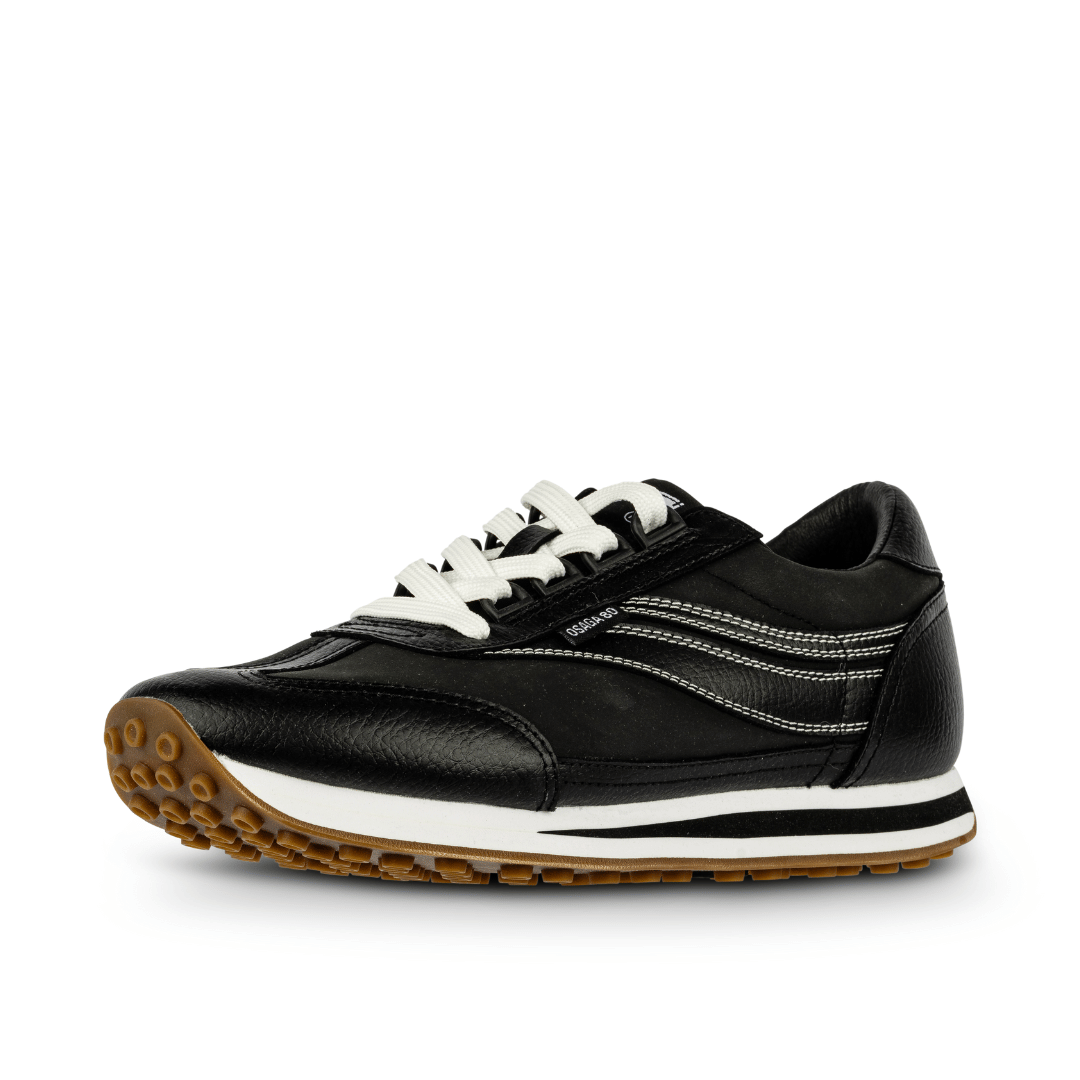 osaga unisex black leather sneakers