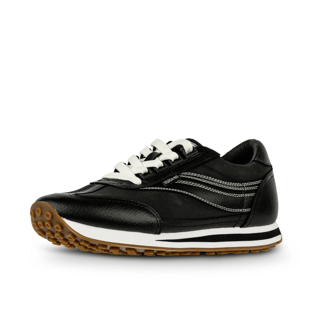 osaga unisex black leather sneakers