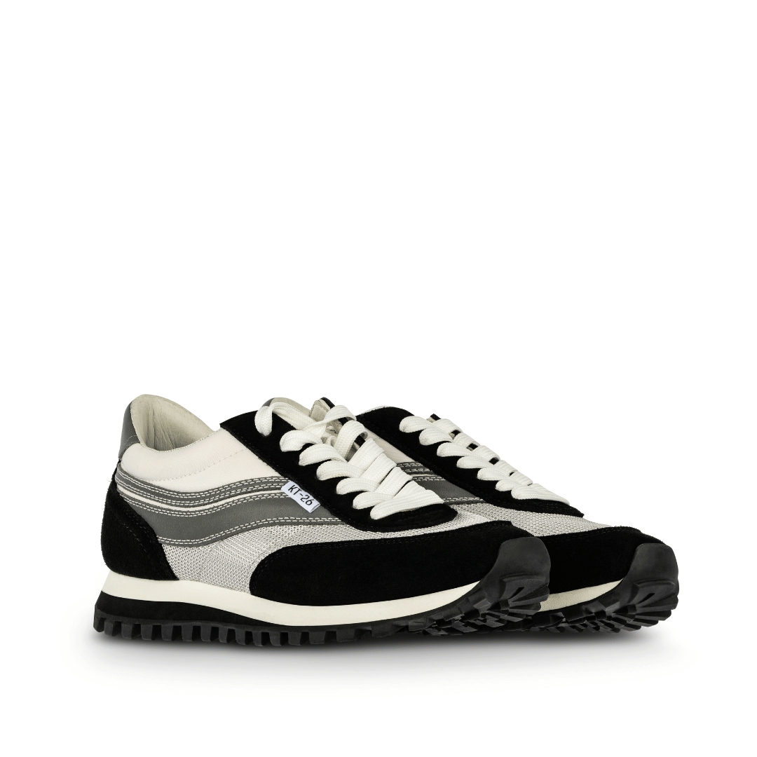 pair of osaga KT-26 70s-inspired sneakers monochrome